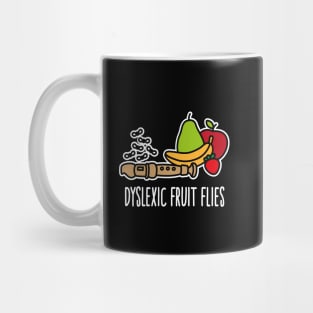 Dyslexic fruit flies, funny dyslexia humor flute Mug